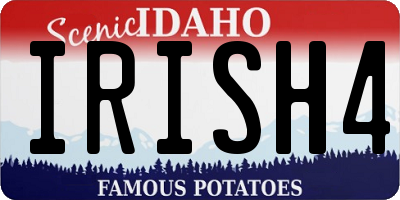 ID license plate IRISH4