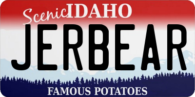 ID license plate JERBEAR