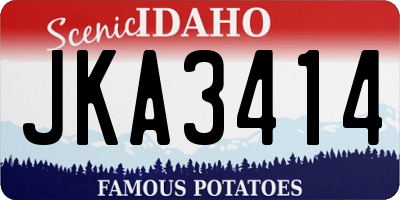 ID license plate JKA3414