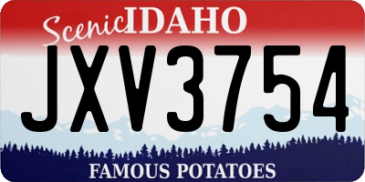 ID license plate JXV3754