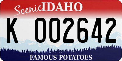 ID license plate K002642