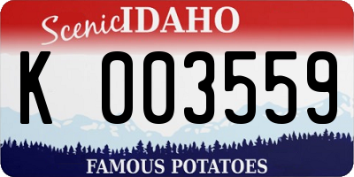 ID license plate K003559