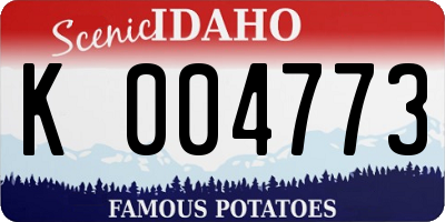 ID license plate K004773