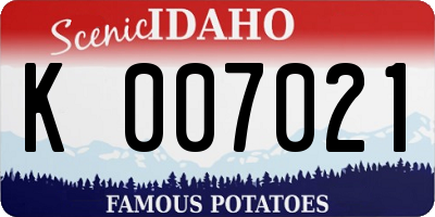 ID license plate K007021