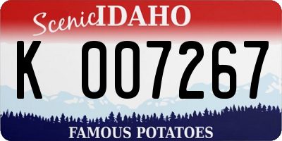 ID license plate K007267