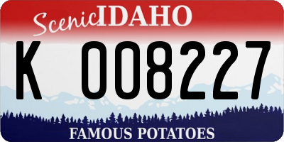 ID license plate K008227