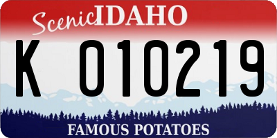 ID license plate K010219