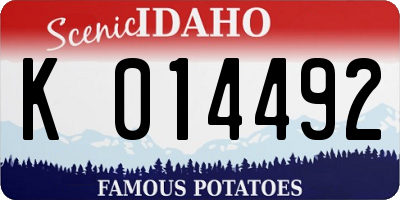 ID license plate K014492