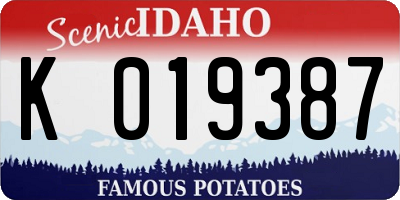 ID license plate K019387