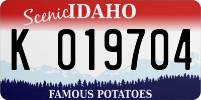 ID license plate K019704