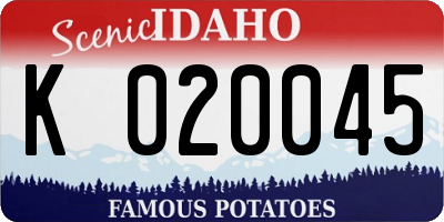 ID license plate K020045