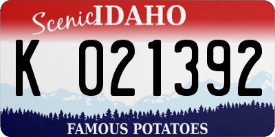 ID license plate K021392