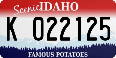 ID license plate K022125