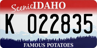 ID license plate K022835