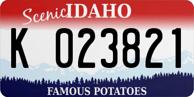 ID license plate K023821