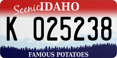 ID license plate K025238