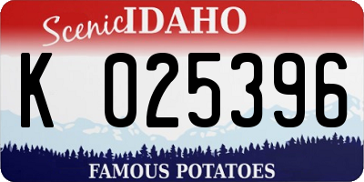 ID license plate K025396