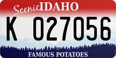 ID license plate K027056