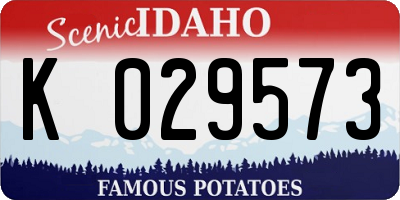 ID license plate K029573