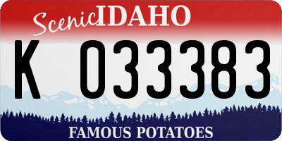 ID license plate K033383