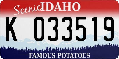 ID license plate K033519