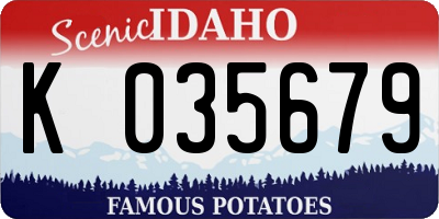 ID license plate K035679