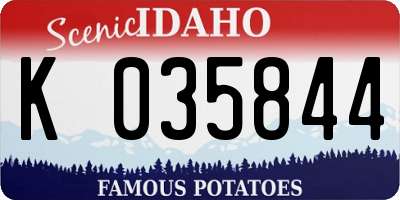 ID license plate K035844