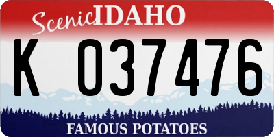 ID license plate K037476