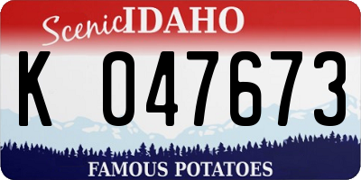 ID license plate K047673