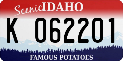 ID license plate K062201
