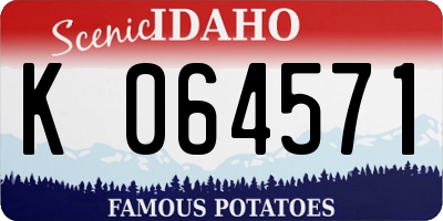ID license plate K064571