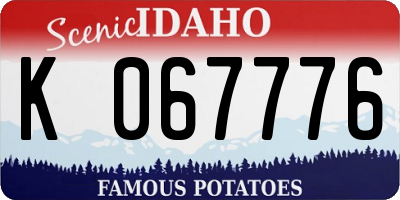 ID license plate K067776