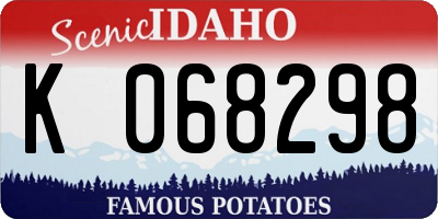ID license plate K068298