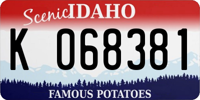 ID license plate K068381