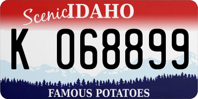 ID license plate K068899