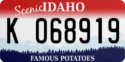 ID license plate K068919