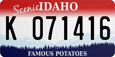 ID license plate K071416