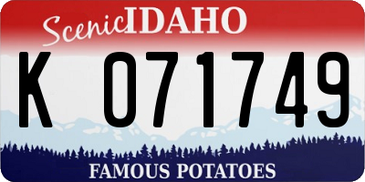 ID license plate K071749
