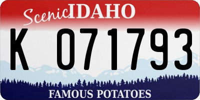 ID license plate K071793