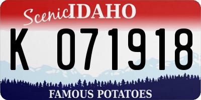 ID license plate K071918