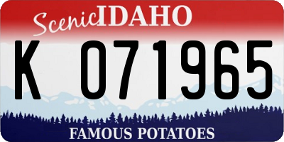 ID license plate K071965