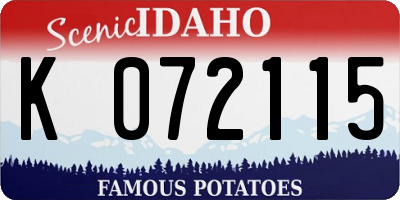 ID license plate K072115