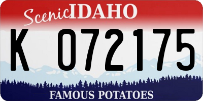 ID license plate K072175