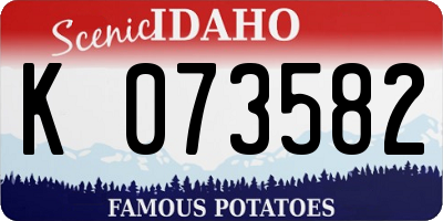 ID license plate K073582