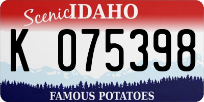 ID license plate K075398