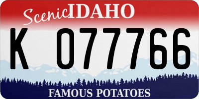 ID license plate K077766