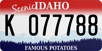 ID license plate K077788