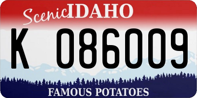 ID license plate K086009