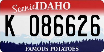 ID license plate K086626