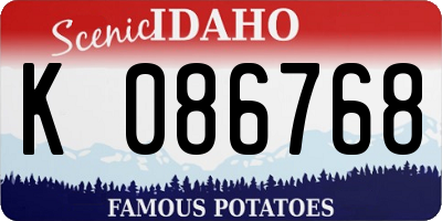 ID license plate K086768